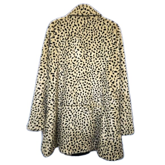Free People Leopard Print Double Breasted Swing Coat Faux Fur Women's 4 - Picture 12 of 14